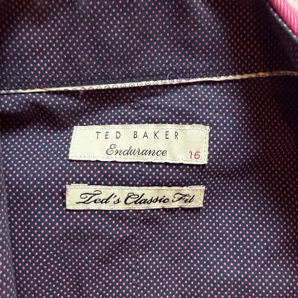 Ted Baker Magenta Button-Down Shirt with dark Contrast - Picture 2 of 2